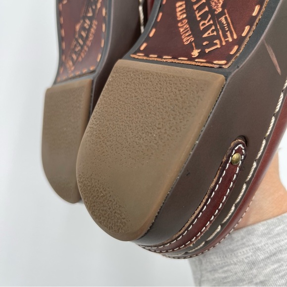 L'Artiste Spring Step Chino Shoes Women's 40/ 9 Brown Wedge Mule Clogs - Picture 13 of 14